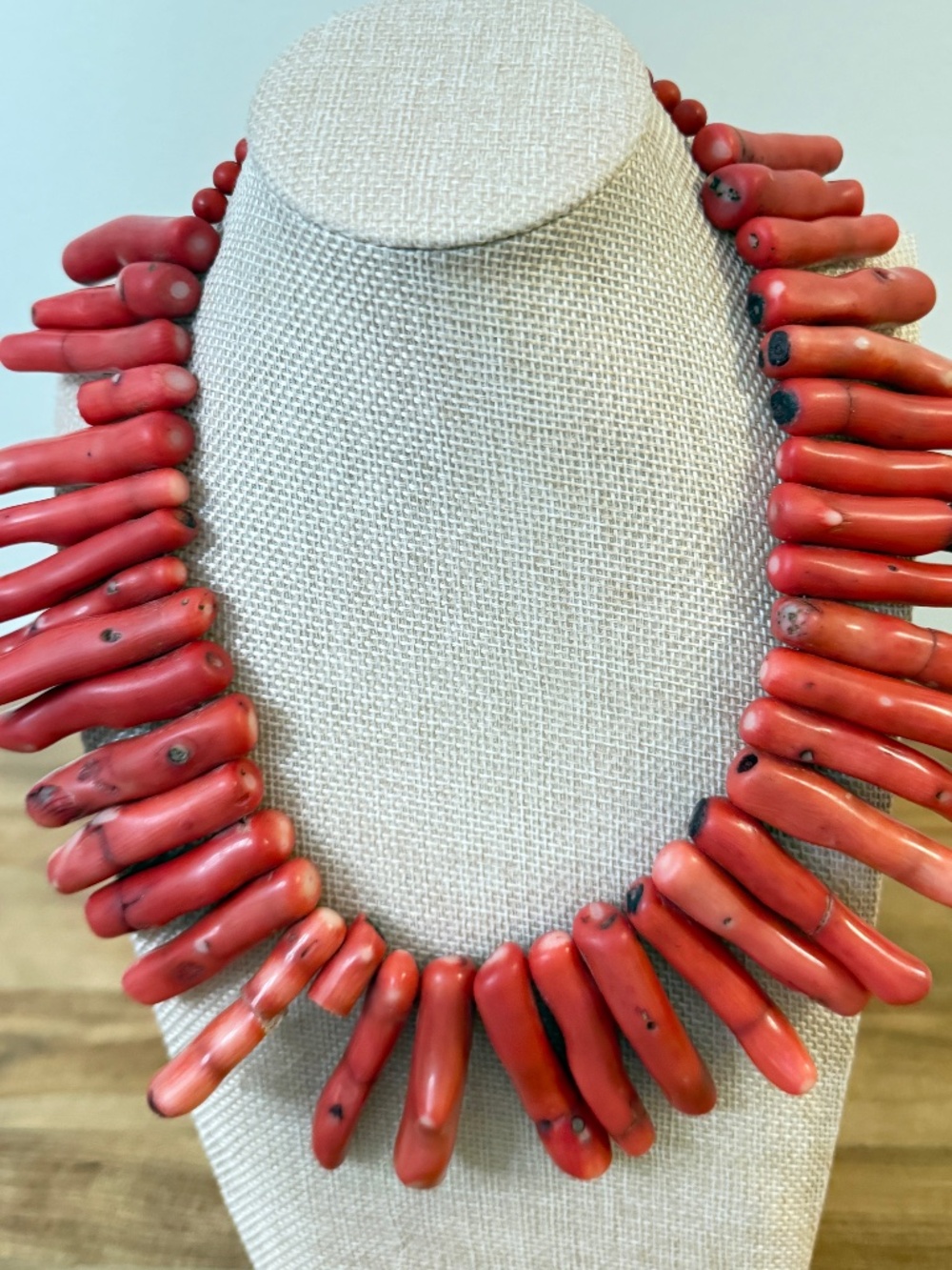 Chunky Vibrant Red Statement Branch Coral Collar Necklace